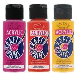 Anita's Acrylic Craft Paints are available at most craft stores.