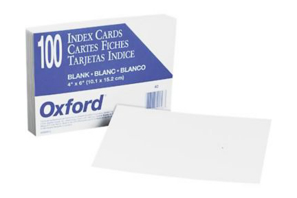 Oxford Blank Index Cards, 4 x 6, White, 100/Pack