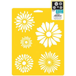 Plaid Delta Stencil Mania Daisies, Size 7-Inch by 10-Inch