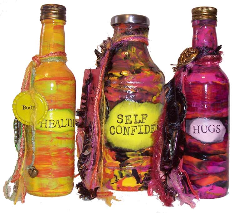 Faux Marbled Glass Bottles